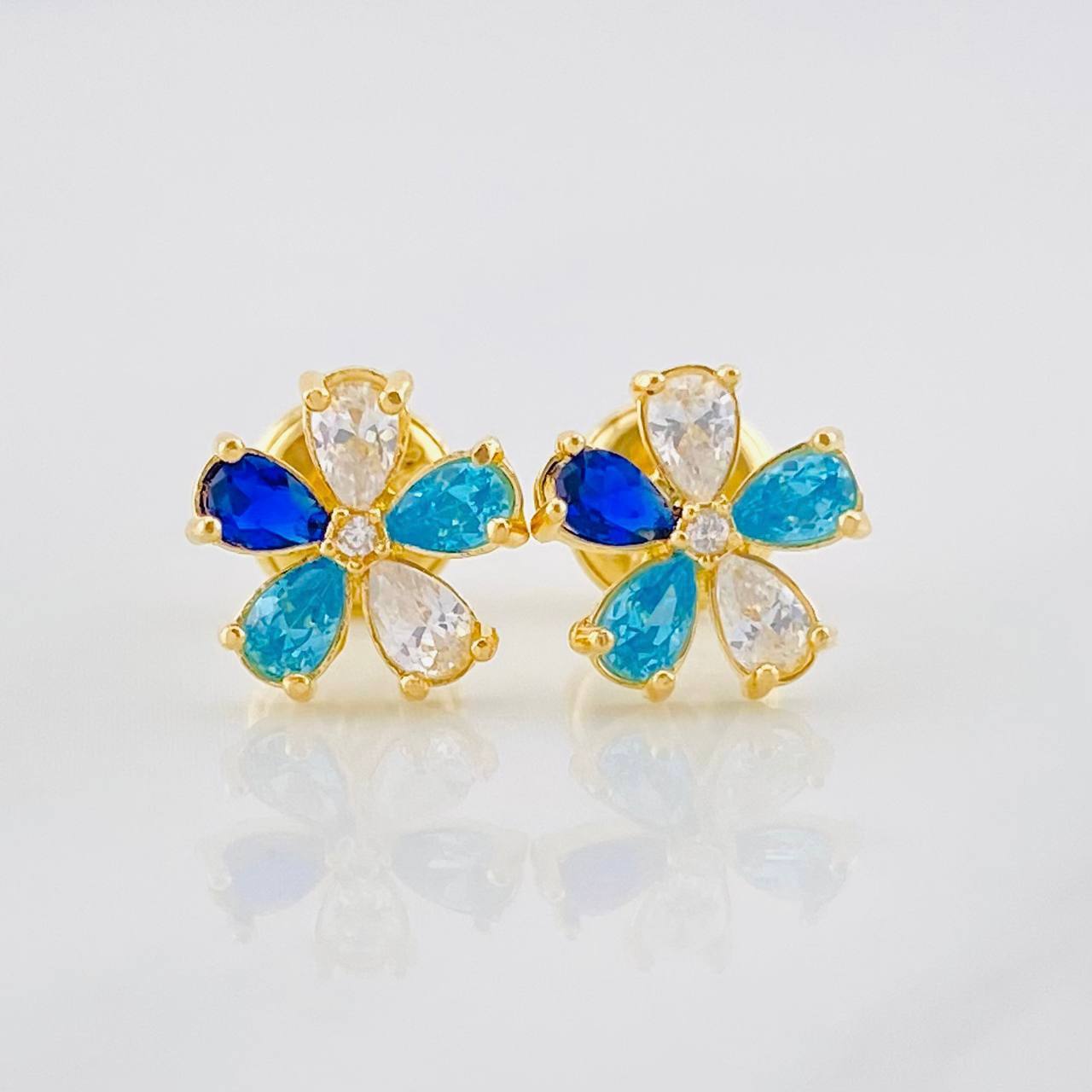 Topos Flor 1g / 8mm Oro Amarillo 18K