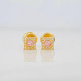 Topos Halo Cuadrado 0.7g / 4.5mm Oro Amarillo 18K