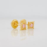 Topos Halo Cuadrado 0.7g / 4.5mm Oro Amarillo 18K