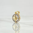 Dije Estrella Cardinal Medalla 1.55gr / 2cm / Circones Blancos Dos Oros Amarillo Blanco 18K