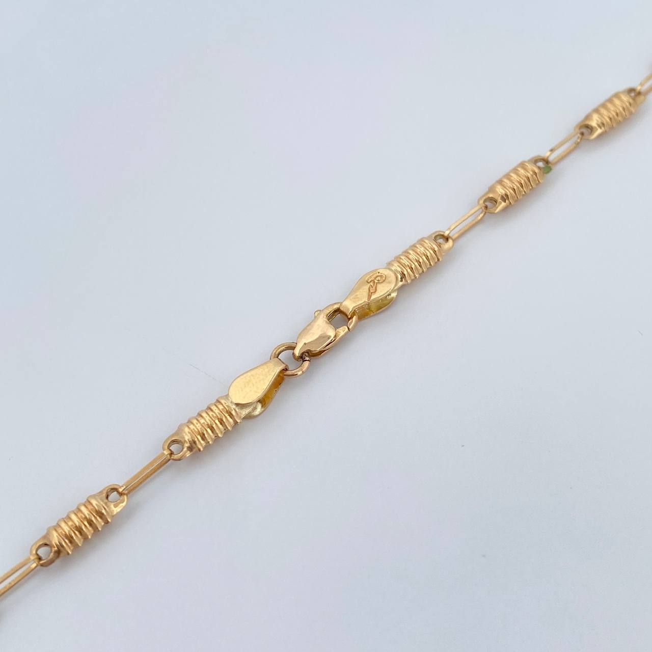 Cadena Barril Trebol 9.3gr / 55.1cm / 3.4mm Electroestatico Verde Oro Amarillo 18K &