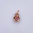 Dije Oso Articulado Mini 2.4gr / 2cm / Circones Fucsias Negros Blancos Oro Rosa 18K $