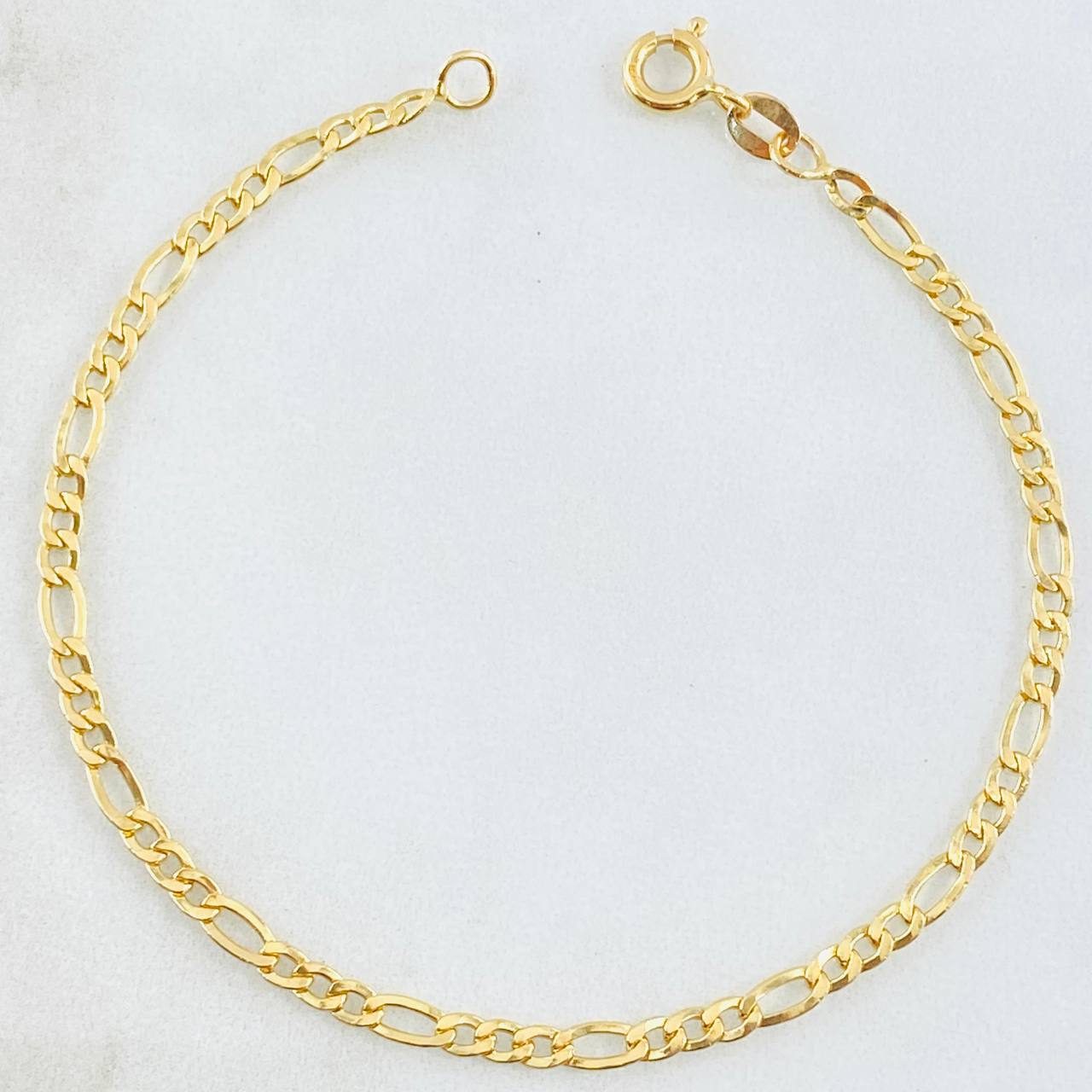 Pulso Figaro 1.75gr / 19cm / 2.8mm Oro Amarillo +1 18K *