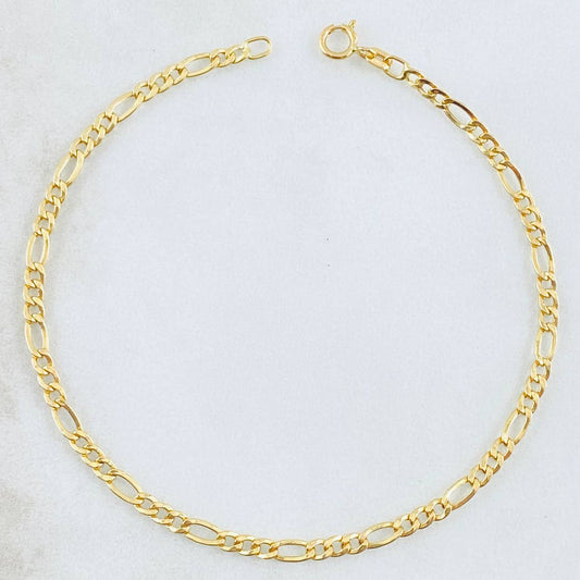 Pulso Figaro 0.95gr / 19cm / 2.5mm Oro Amarillo +1 18K ©
