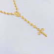 Rosario Virgen Milagrosa Cruz Cristo 21.9gr / 60.5cm / 7mm Oro Amarillo 18K