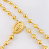 Rosario Virgen Milagrosa Cruz Cristo 21.9gr / 60.5cm / 7mm Oro Amarillo 18K