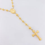 Rosario Virgen Milagrosa Cruz Cristo 13.4gr / 60cm / 5mm Oro Amarillo 18K