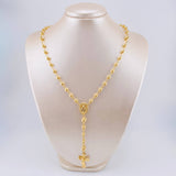 Rosario Virgen Milagrosa Cruz Cristo 13.4gr / 60cm / 5mm Oro Amarillo 18K