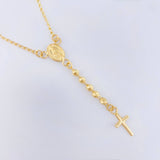 Rosario Virgen Milagosa Cruz Lisa 5.8gr / 47.5cm / 3mm Oro Amarillo 18K