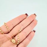 Rosario Virgen Milagosa Cruz Lisa 5.8gr / 47.5cm / 3mm Oro Amarillo 18K