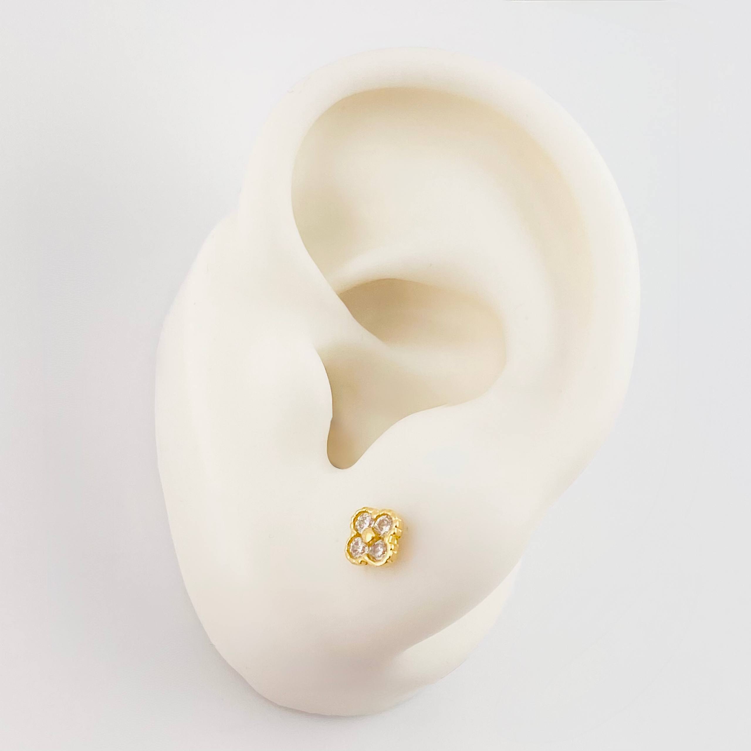 Topos Trebol Tupido 1.1gr / 5mm Oro Amarillo 18K