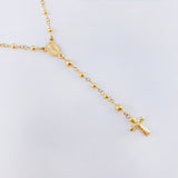 Rosario Virgen Milagrosa Cruz Cristo 6.5gr / 60cm / 4mm-3mmmm Oro Amarillo 18K *