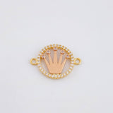 Herraje Circulo Corona 1.5gr / 2cm / Dos Oros Amarillo Rosa 18K *