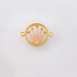 Herraje Circulo Corona 1.5gr / 2cm / Dos Oros Amarillo Rosa 18K *