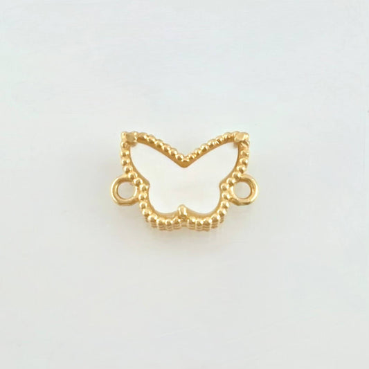 Herraje Mariposa Nacar Blanco 1.5gr / 1.5cm / Oro Amarillo 18K