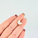 Herraje Mariposa Nacar Blanco 1.5gr / 1.5cm / Oro Amarillo 18K