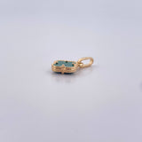 Dije Trebol 0.95gr / 1.7cm / Malaquita Verde Oro Amarillo Nac.Esp. 18K $