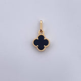 Dije Trebol 1gr / 1.7cm / Onix Negro Oro Amarillo Nac.Esp. 18K $