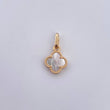 Dije Trebol 1gr / 1.7cm / Nacar Blanco Oro Amarillo Nac.Esp. 18K &