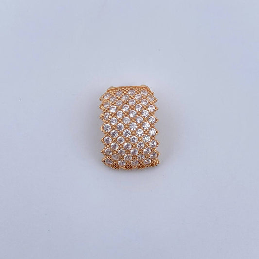 Dije Tupido 1.3gr / 1.4cm / Circones Blancos Oro Amarillo 18K $