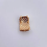 Dije Tupido 1.3gr / 1.4cm / Circones Blancos Oro Amarillo 18K $