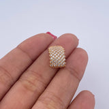 Dije Tupido 1.3gr / 1.4cm / Circones Blancos Oro Amarillo 18K $