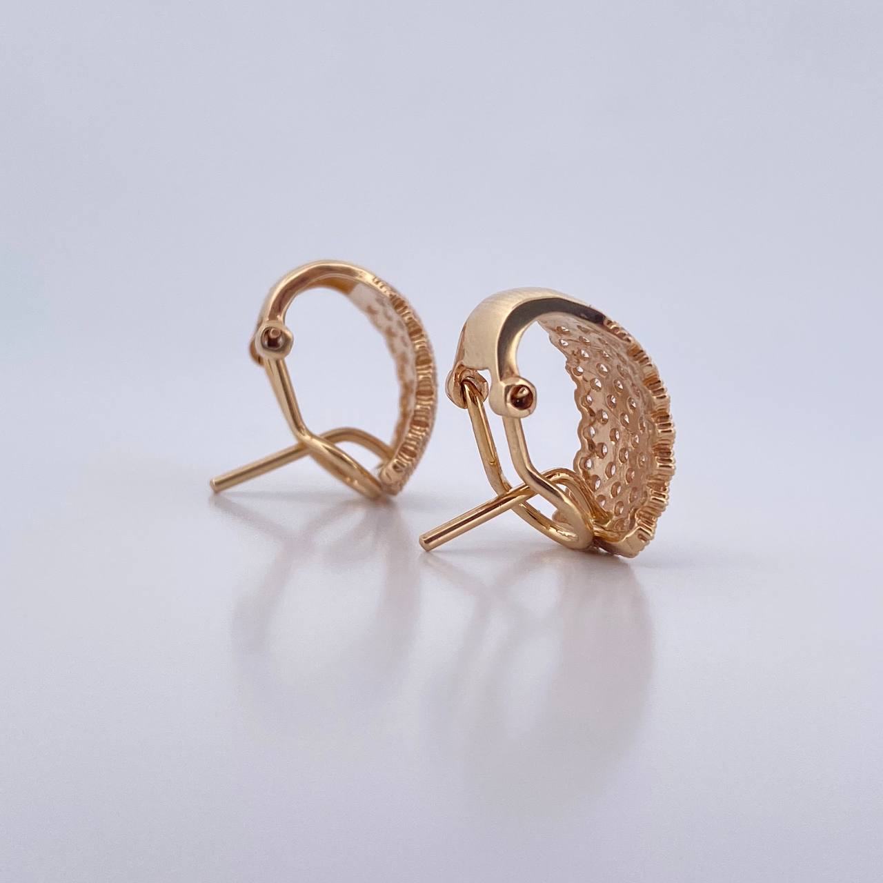 Topos Tupidos 4.3gr / Circones Blancos Oro Amarillo 18K $