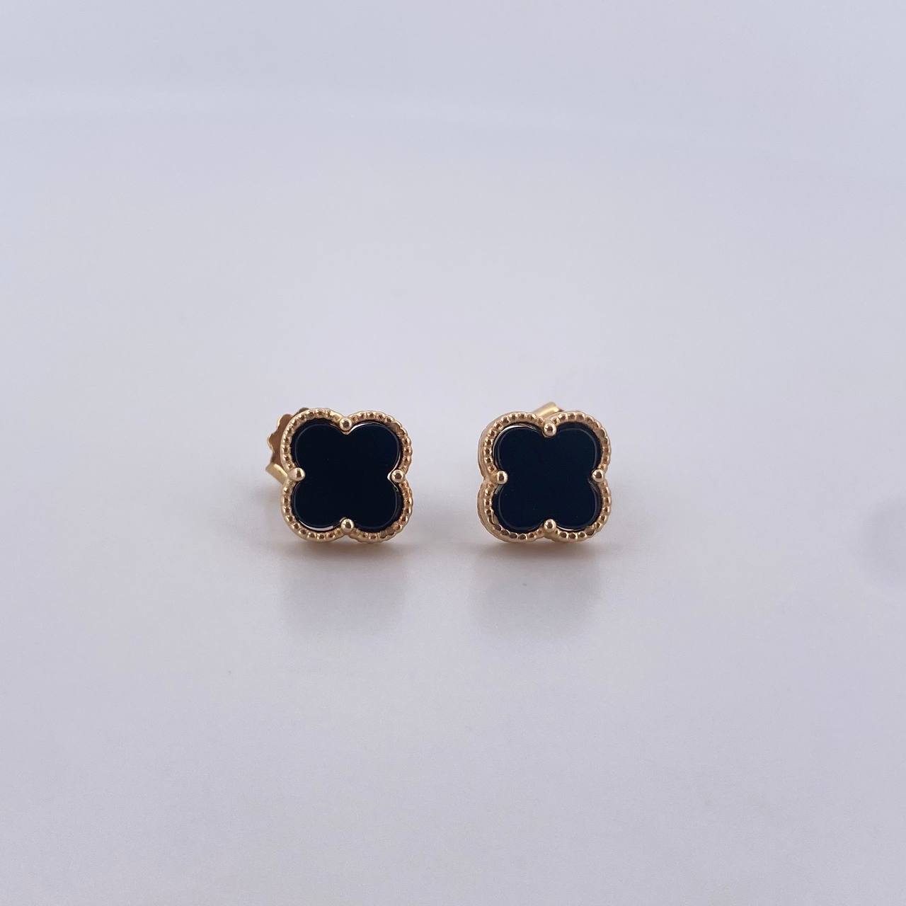 Topos Trebol 2.5gr / Onix Negro Oro Amarillo Nac.Esp. 18K &