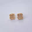 Topos Trebol 2.1gr / Circones Blancos Oro Amarillo 18K &