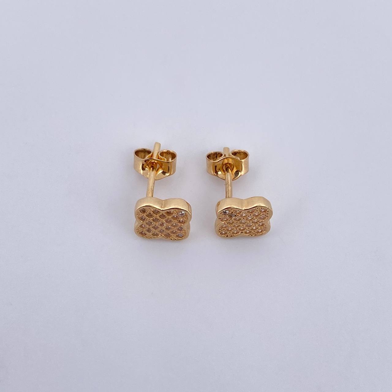 Topos Trebol 2.1gr / Circones Blancos Oro Amarillo 18K &