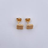 Topos Trebol  2.15gr / Circones Blancos Oro Amarillo 18K $
