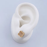Topos Trebol 2.1gr / Circones Blancos Oro Amarillo 18K &