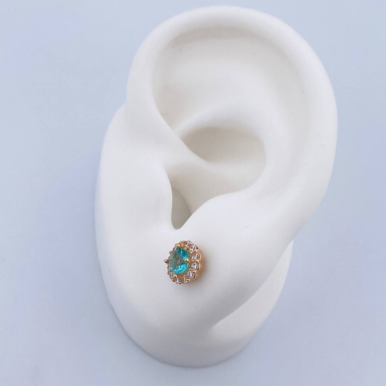 Topos Halo 2.05gr / Circones Blancos Azules Oro Amarillo 18K $