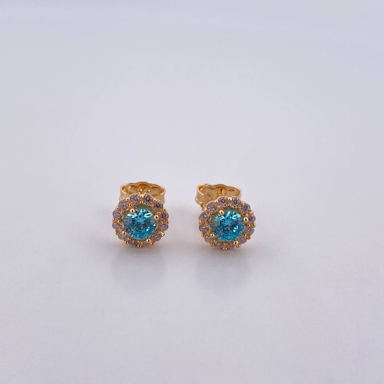 Topos Halo 2.15gr / Circones Blancos Azul Oro Amarillo 18K &