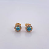 Topos Halo 2.15gr / Circones Blancos Azul Oro Amarillo 18K &