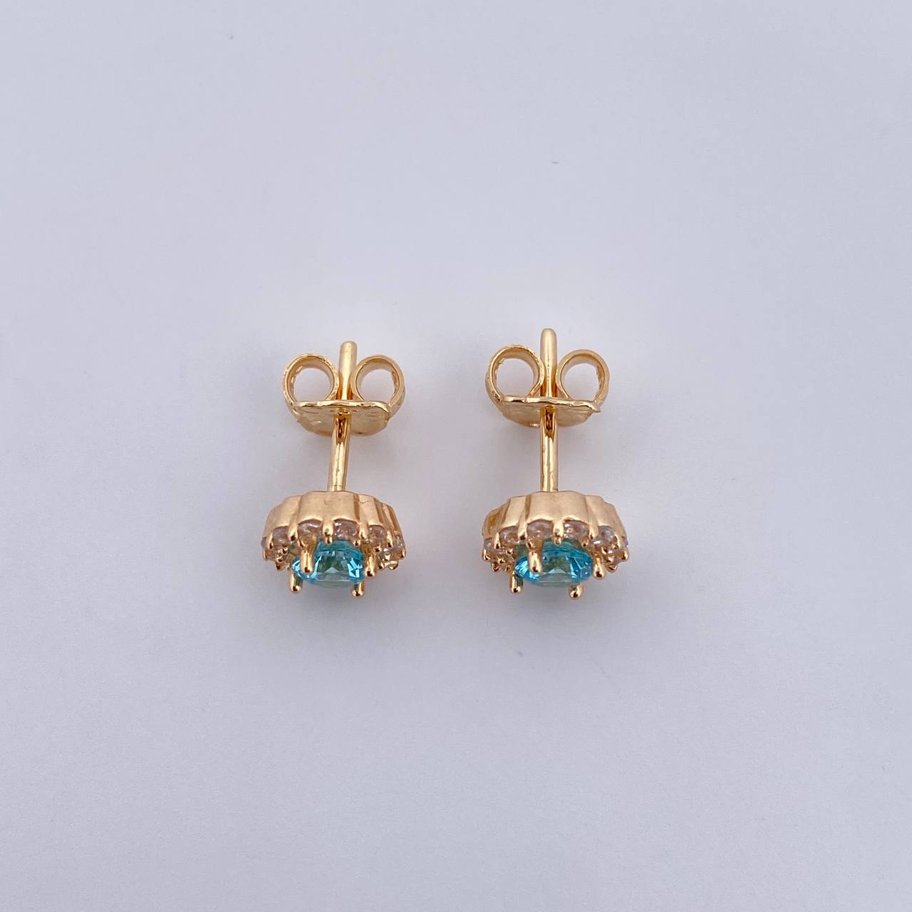 Topos Halo 2.15gr / Circones Blancos Azul Oro Amarillo 18K &