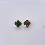 Topos Trebol 2.2gr / Circones Verdes Dos Oros Negro Amarillo 18K &