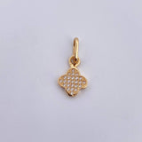 Dije Trebol 1gr / 1.7cm / Circones Blancos  Oro Amarillo 18K &