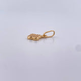 Dije Trebol 1gr / 1.7cm / Circones Blancos  Oro Amarillo 18K &