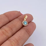 Dije Halo 0.9gr / 1.4cm / Circones Blancos Azules Oro Amarillo 18K &