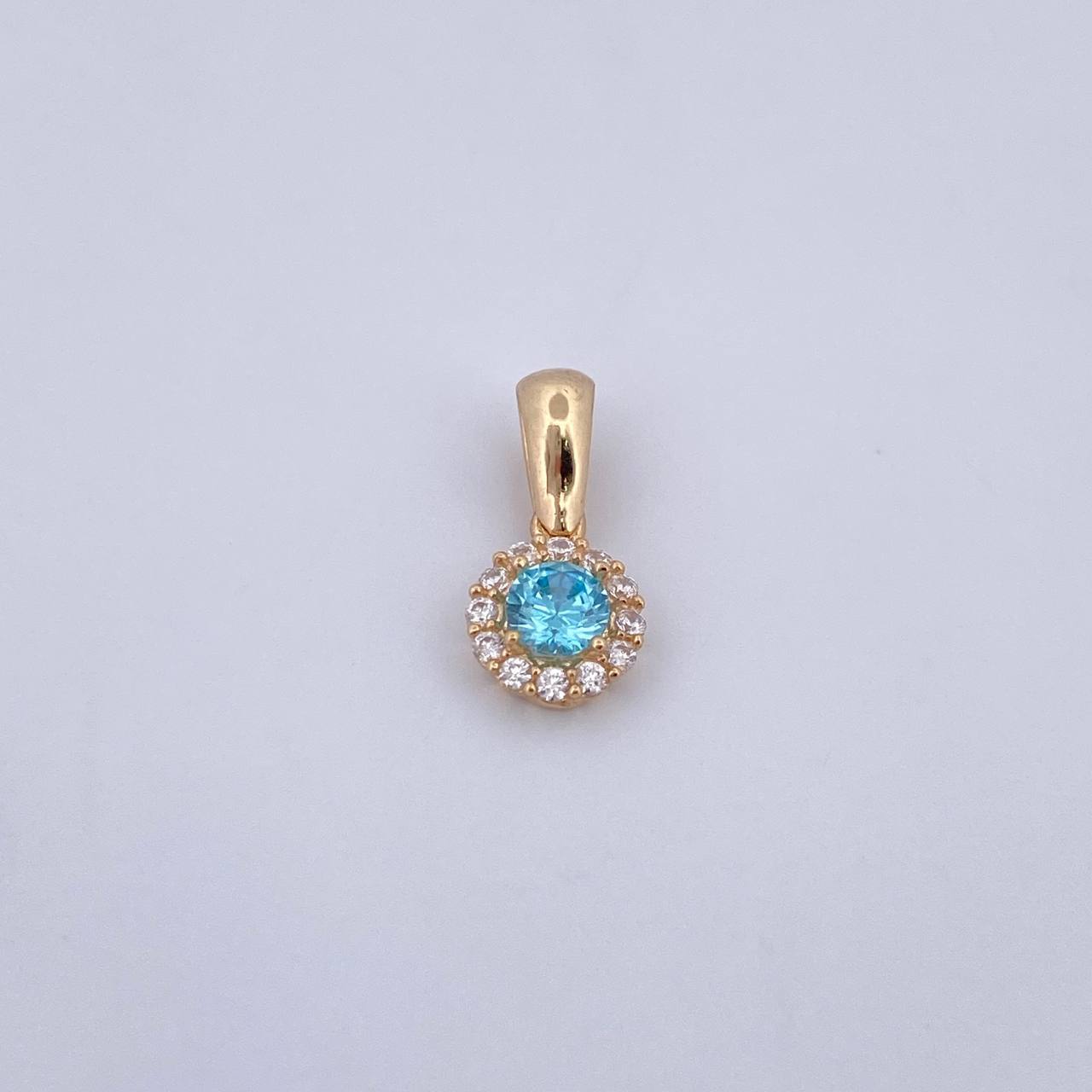 Dije Halo 0.9gr / 1.4cm / Circones Blancos Azules Oro Amarillo 18K &