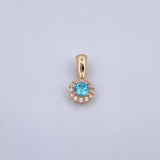 Dije Halo 0.9gr / 1.4cm / Circones Blancos Azules Oro Amarillo 18K &