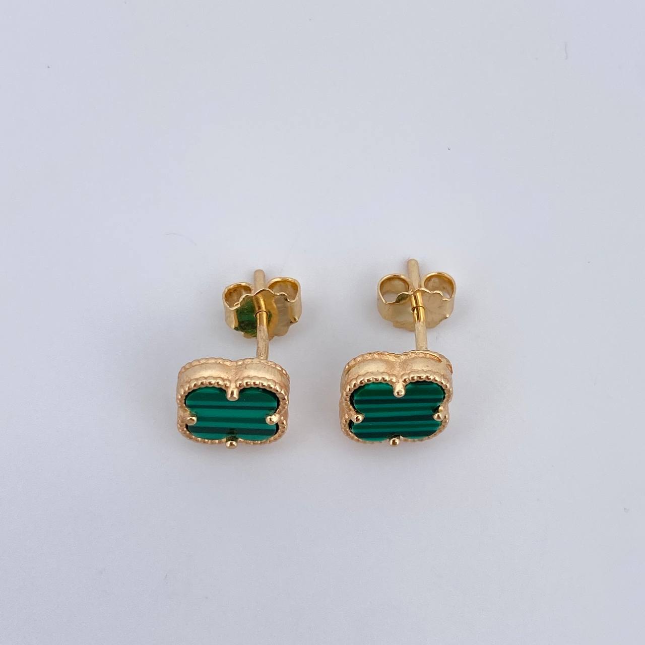 Topos Trebol 2.35gr / Malaquita Verde Oro Amarillo Nac.Esp. 18K &