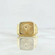 Anillo Medusa 4.6gr / T11 1/2 / Cuadro Texturizado Oro Amarillo 18K