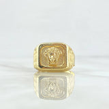 Anillo Medusa 4.6gr / T11 1/2 / Cuadro Texturizado Oro Amarillo 18K