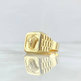 Anillo Medusa 4.6gr / T11 1/2 / Cuadro Texturizado Oro Amarillo 18K