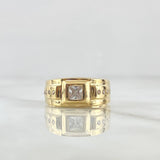 Anillo Cinturon Estela 3.8gr / T8 1/2 / Circones Blancos Oro Amarillo 18K