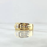 Anillo Cinturon Estela 3.8gr / T8 1/2 / Circones Blancos Oro Amarillo 18K