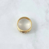 Anillo Cinturon Estela 3.8gr / T8 1/2 / Circones Blancos Oro Amarillo 18K