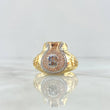 Anillo Bolsa Dinero 10.4gr / T12 / Circones Blancos Tres Oros 18K